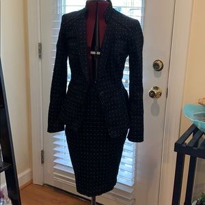 NWOT WHBM Diamond dot skirt suit